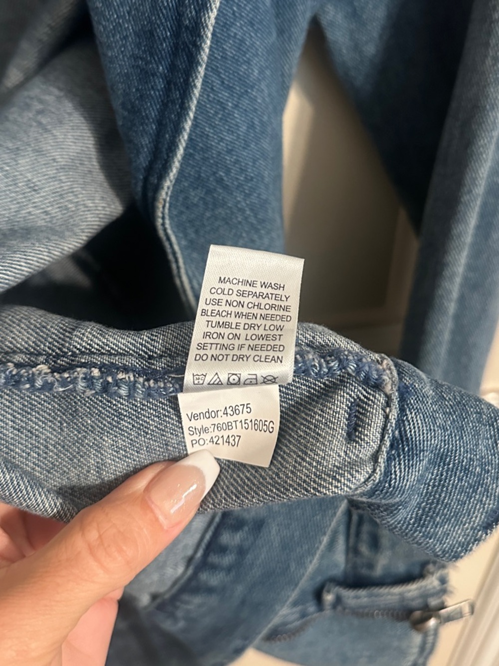 Gypsy Warrior Asymmetrical Full-Zip Denim Jean Jacket, Medium Blue Wash, Sz XL - Picture 11 of 16